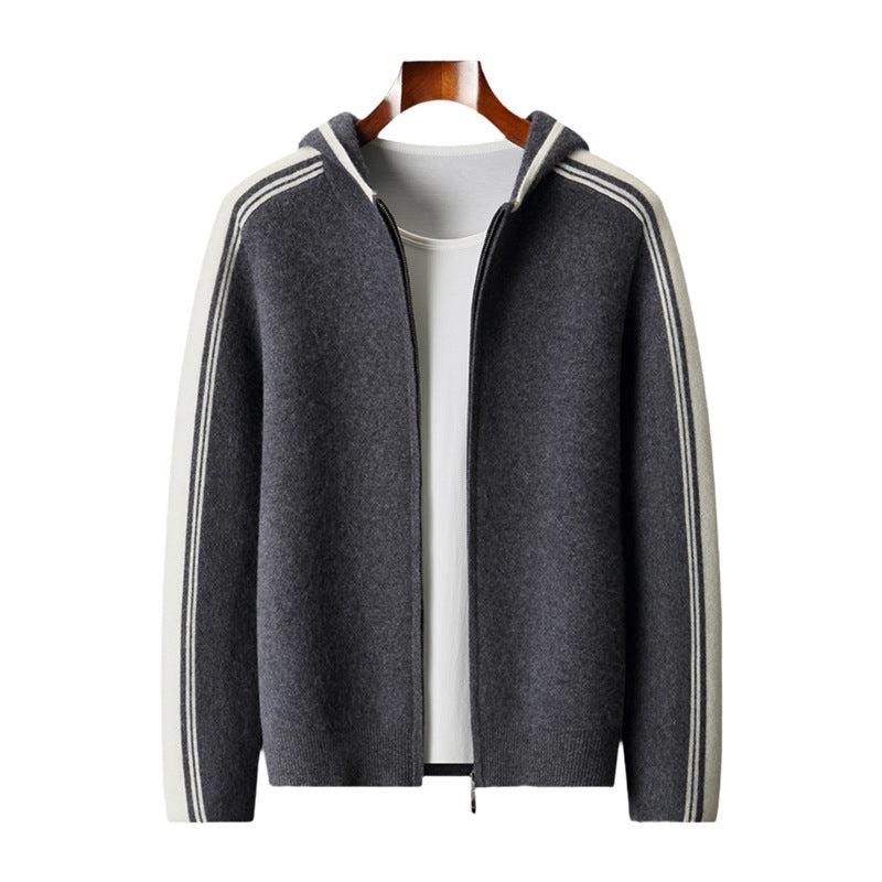 Men's Half Turtleneck Wool Cardigan