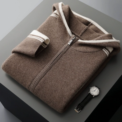 Men's Half Turtleneck Wool Cardigan