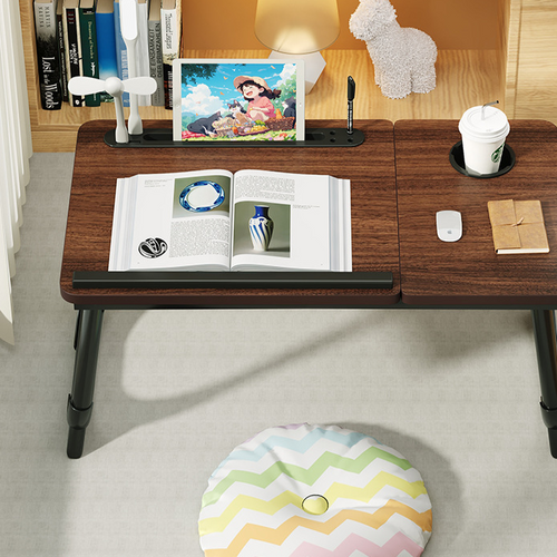 Adjustable Folding Desk with Cup Holder